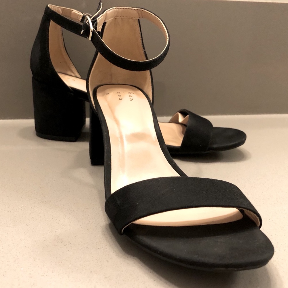 Black Block Heel Sandals